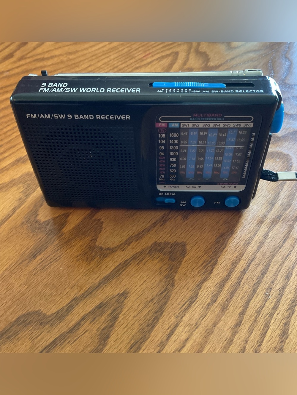Vintage Multiband Radio Receiver KK-9 Portable FM/AM/SW 1-7 9 Band World Radio